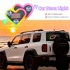 Suction Cup Mount LED Car Neon Lights Solar Powered RGB Car Heart-Shaped Light  Rear Window