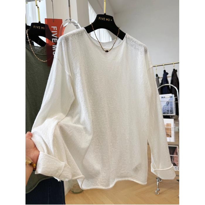 Clearance Bargains: Women's Plus Size Casual Round Neck Long Sleeve Solid Color Top