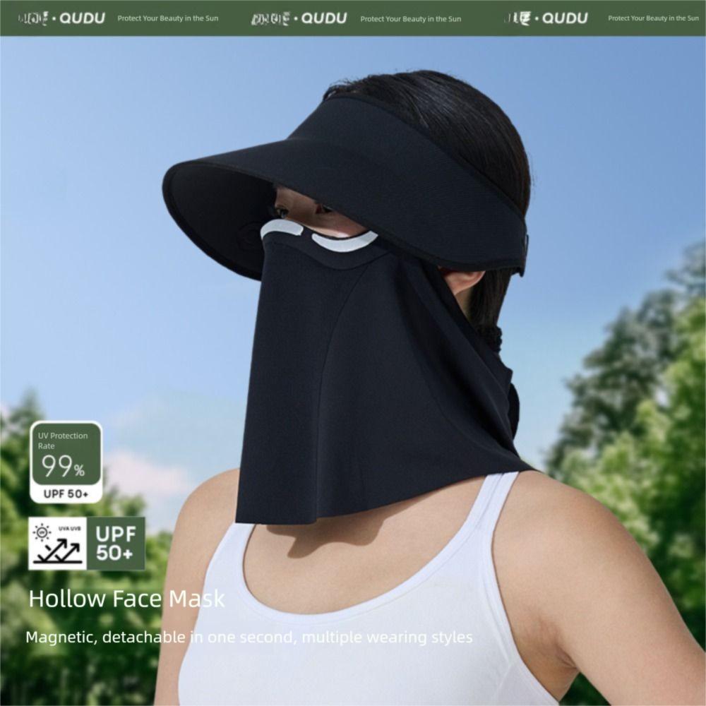 Does not squeeze the face Sun Protection Magnetic Mask Breathable Hollow Hat New Sun Cap  Summer