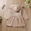 Batole Děti Dlouhý Rukáv Jednobarevný Nařasený S Kapucí Větruodolný Kabát Svrchní Oblečení