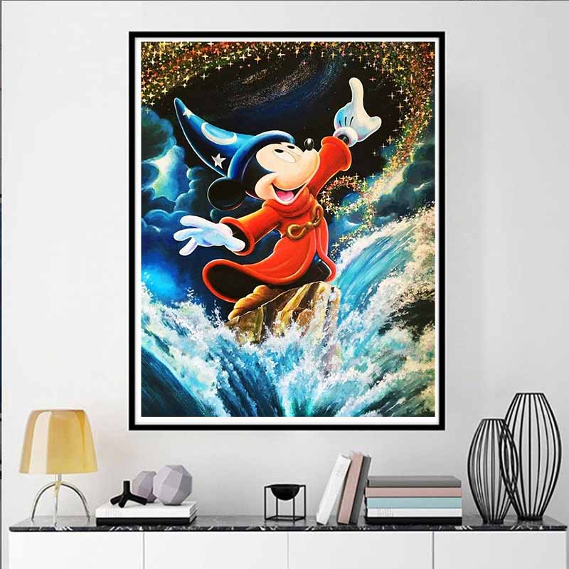 Disney Diamond Painting Fantasia Mickey Mouse The Wizard Diamond Mosaic Cross stitch Diamond Inlay Room Decoration Gift