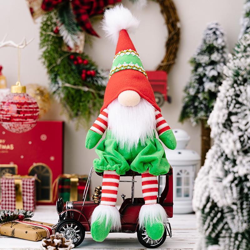 Green Delightful Red Hanging Leg Gnomes For Cheerful Christmas Decor Ideas