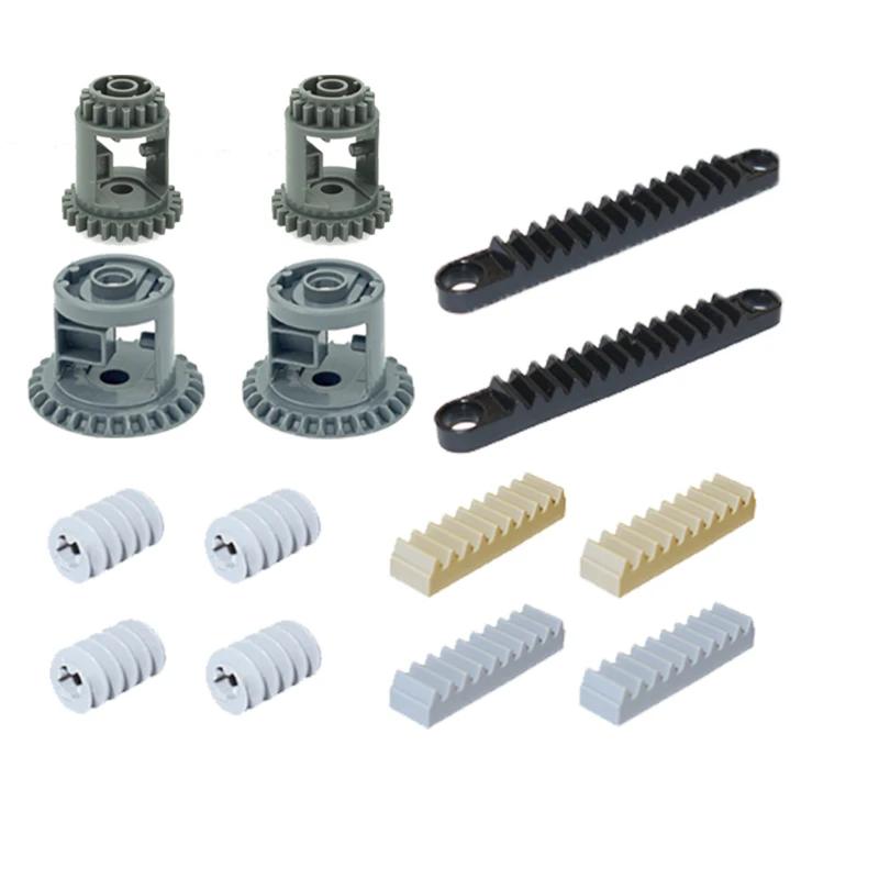 MOC Technical Gear Axle Bricks Parts Worm Rack Conector Train Car Crane Model Technical CROSS Axle Building Blocks Bricks Toys