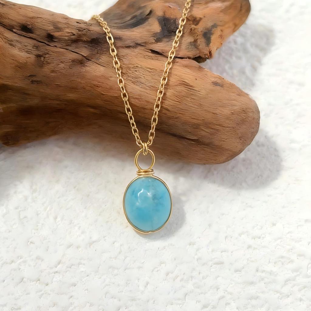 Nature Stone Crystal Healing Necklace for Women Stainless Steel Spiritual Stones, Emotional Balance Minimalist Jewelry