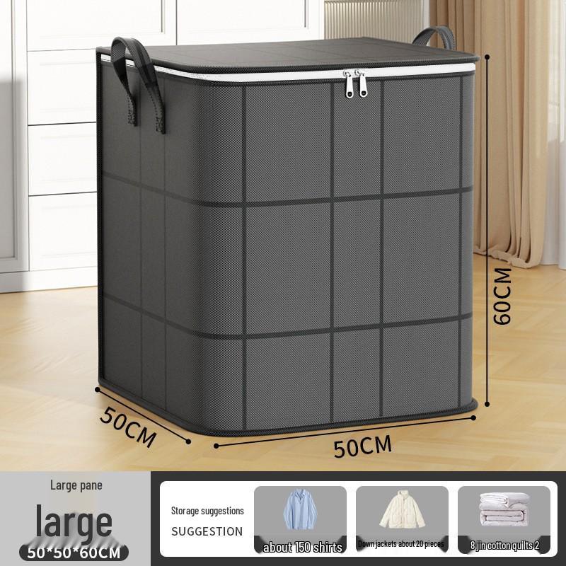 Large Capacity Cotton Quilt Storage Bag with Transparent Window - Ideal for Clothes & Household Items