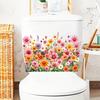 Fresh Colorful Floral Wall Sticker Self-Adhesive Removable Bathroom Spring Home Decor Warm Atmosphere Art