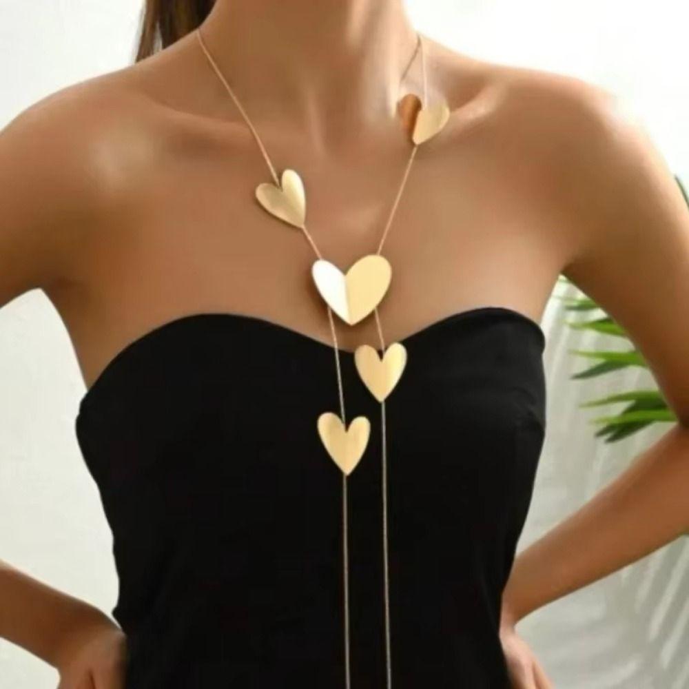 Fashion Geometric Necklace Metal Sequin Long Pendant Necklace Vintage Tassel Necklace Daily Wear