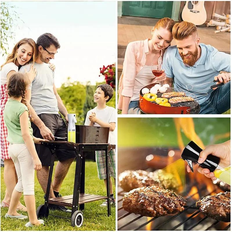 Home Outdoor Seasoning, Soy Sauce Vinegar, Wine And Oil Control Pot New Press Type Oil Spray Pot 200ml 300ml 500ml Oil Spray Pot