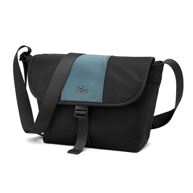 New JAGUAR Fabric Messenger Bag Crossbody Bag Shoulder Bag Men's Black/Green JA1T1201103111
