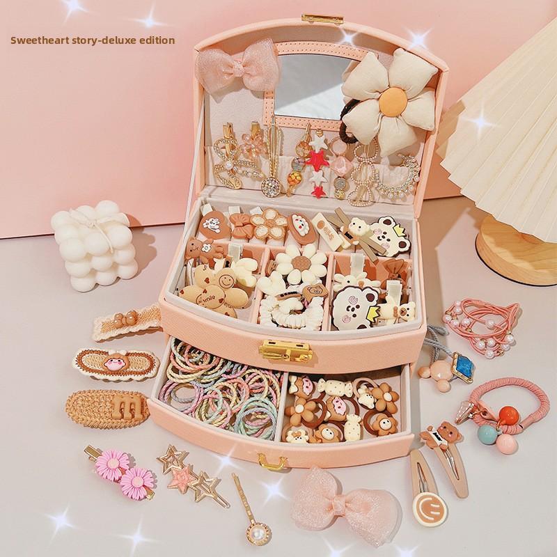 Children's Princess Jewelry Set Jewelry Box Girls Baby Girls Hair Accessories Storage Box