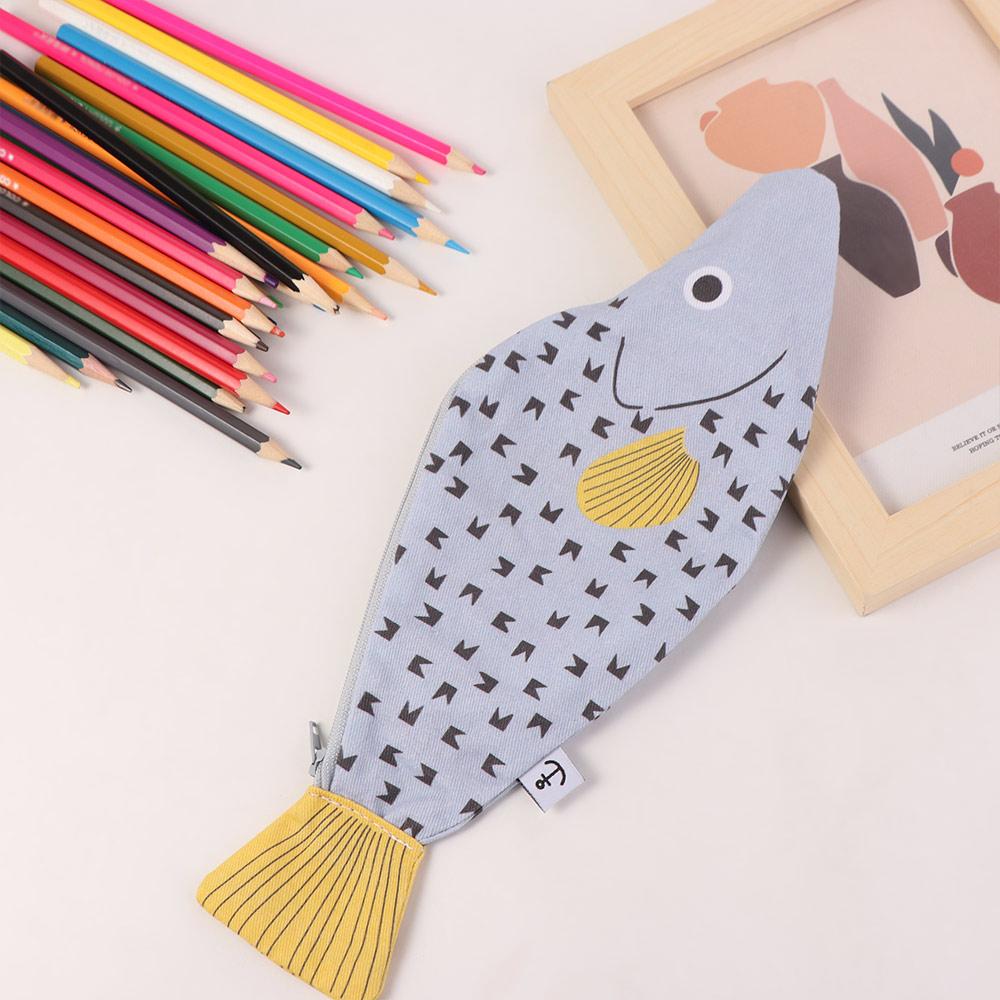 Versatile Creative Fish Pencil Bag Funny Grouper Shape Stationery Storage Bag Cute Simulated Pencil Case Student