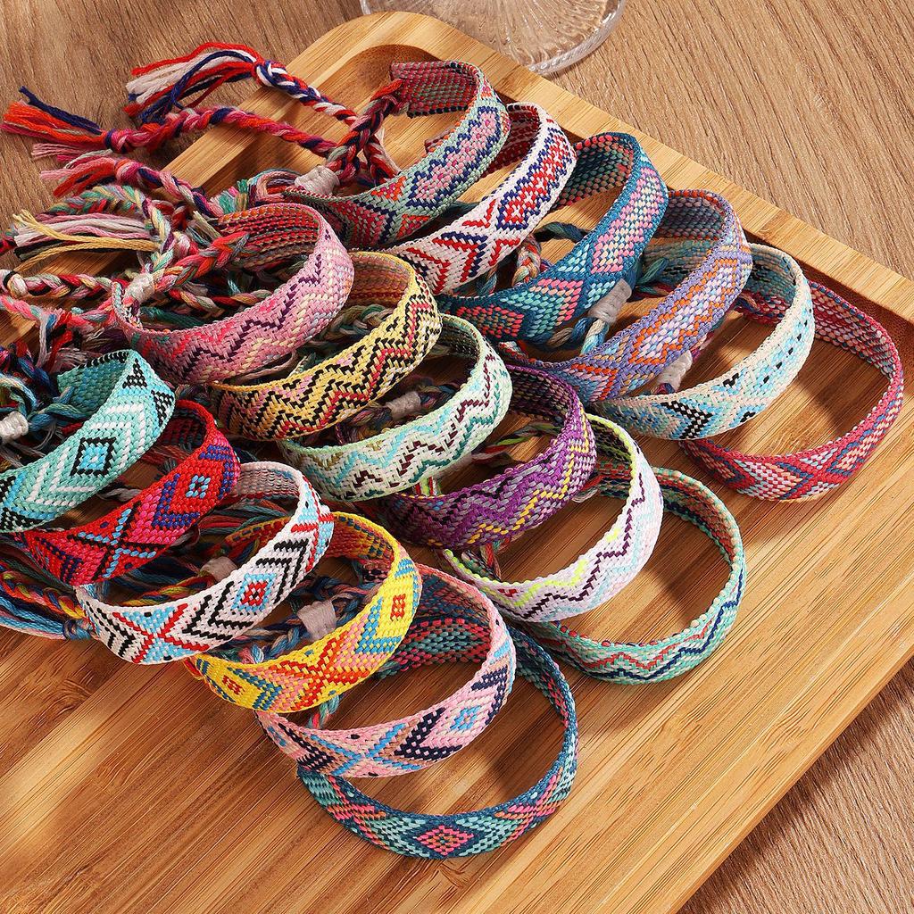 Trendy Woven Rope Drawstring Plaid Bracelet for Women
