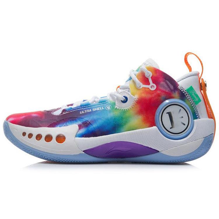 

LiNing Shadow 3 Cushioning Anti Slip And Wear Resistant Low Top Basketball Shoes Men s White Rainbow 43