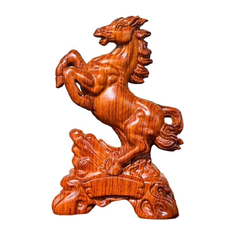 Wood Horse Statues Positive Energy Good Luck Showpiece Collectible Figurines Animal Sculptures for Home Office Decors розовый лес