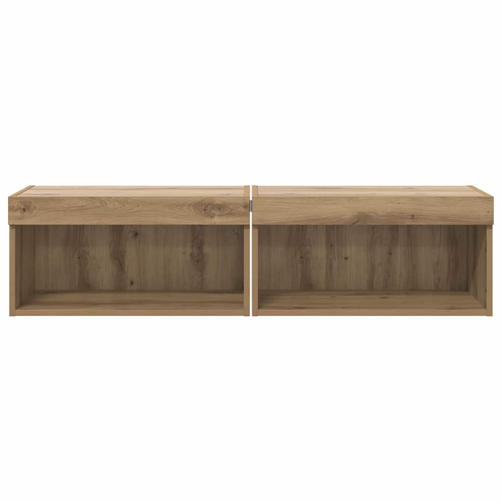 2 Piece TV Cabinet Set Artisan Oak Finish 60 x 30 x 30 cm Engineered Wood