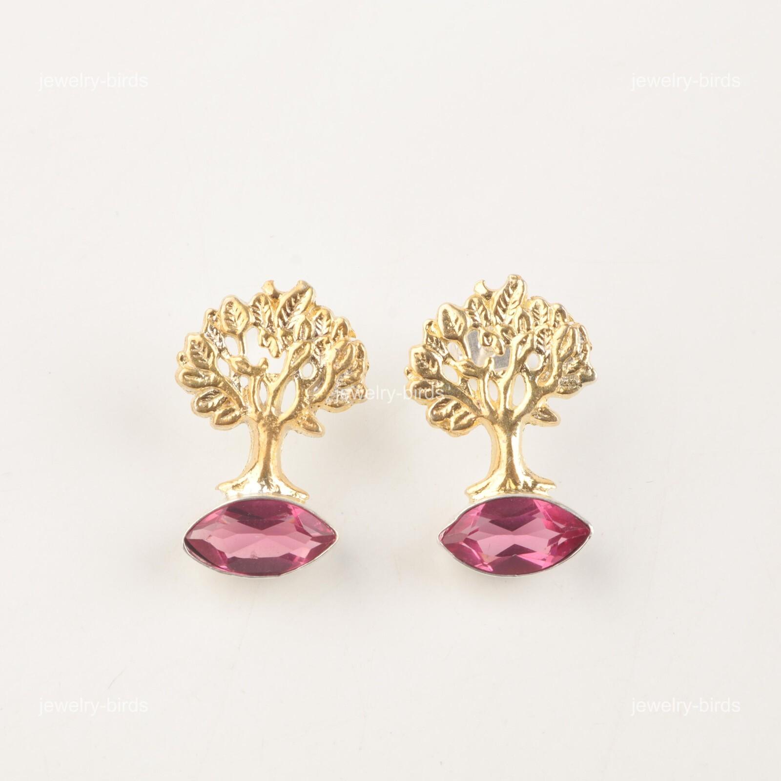 

Маркиза Розовый Турмалин Драгоценный камень Стерлинговое серебро Новые Серьги-гвоздики Ювелирные изделия EE-144-1