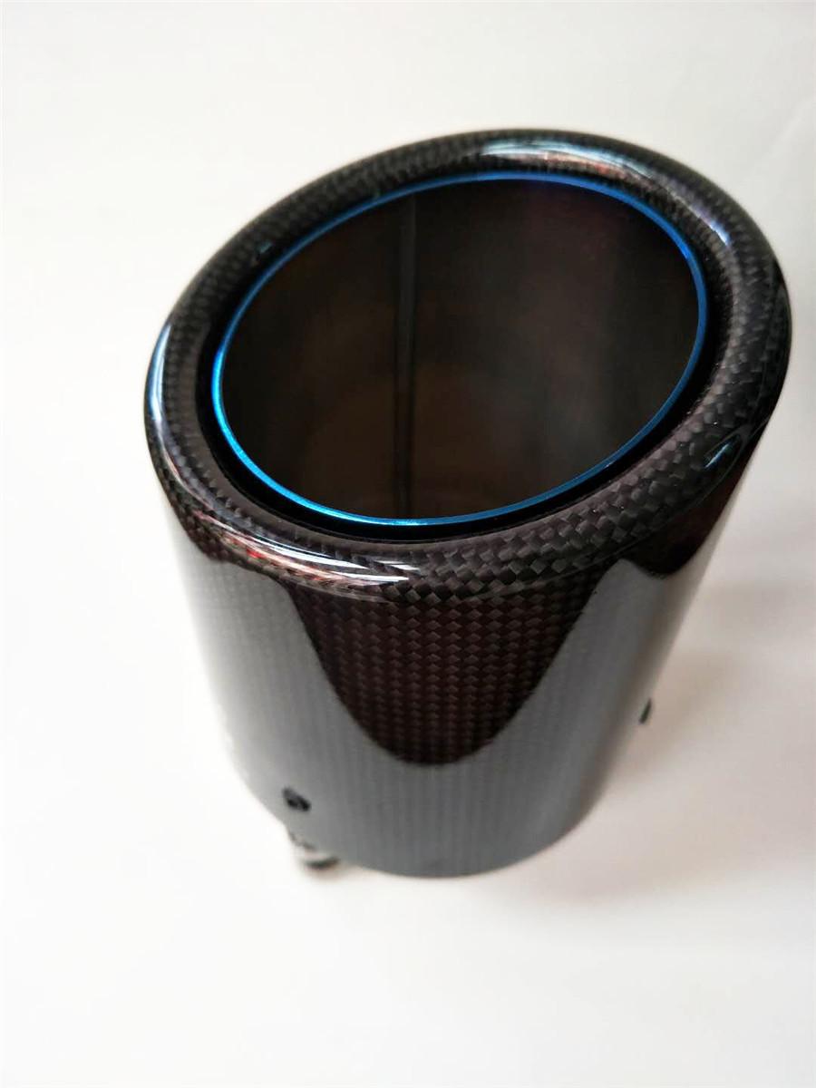 

Универсальная труба глушителя выхлопной трубы автомобиля с синим обожженным концом из стали и углеродным волокном 63–89 мм