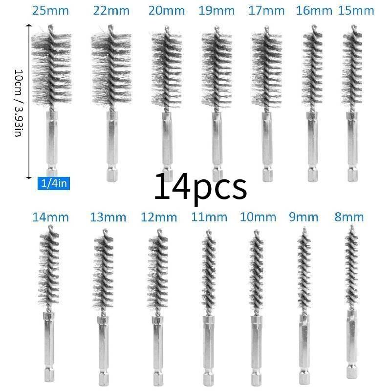 

Набор насадок для дрели из нержавеющей стальной проволоки, ершики для чистки отверстий, удалитель ржавчины, очиститель труб