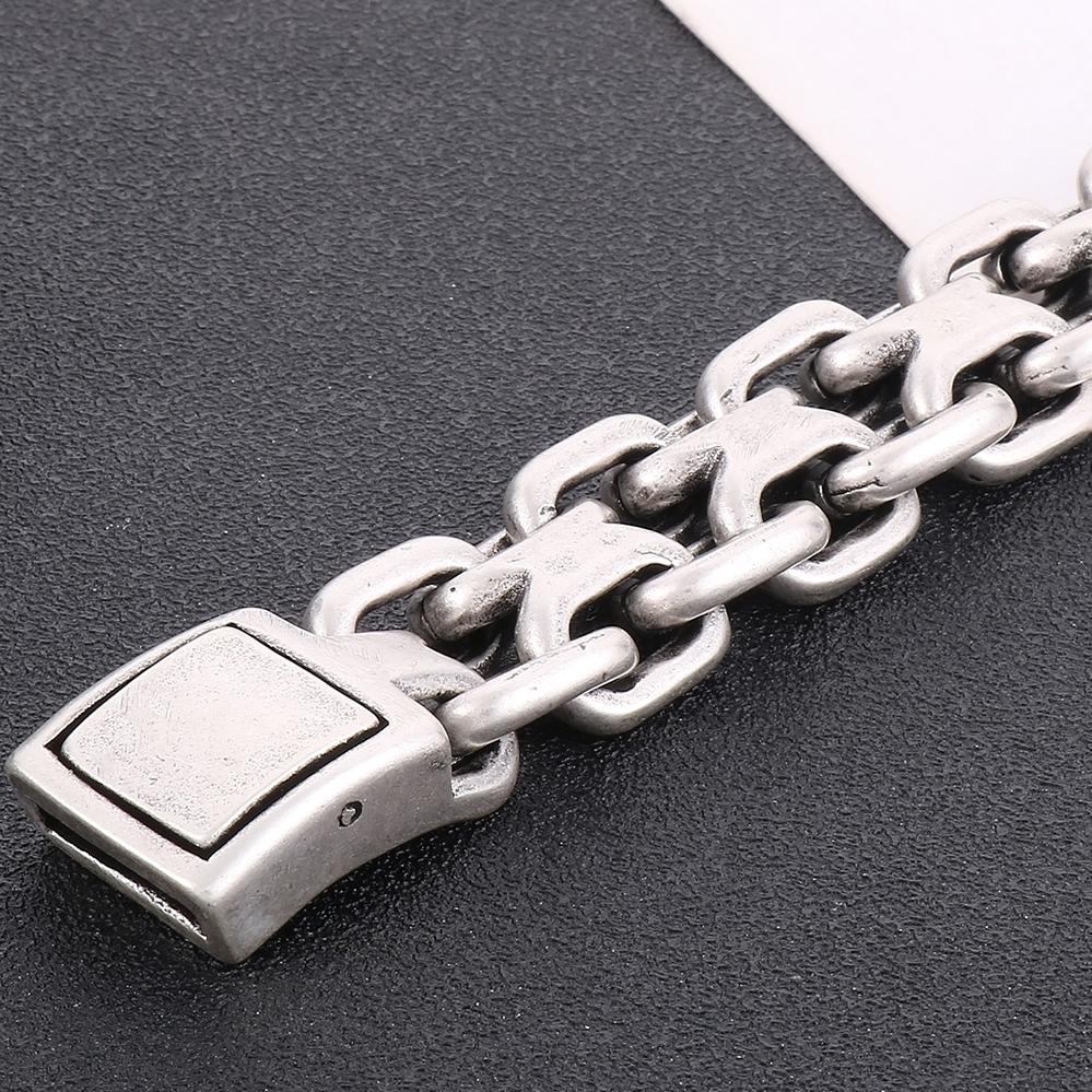 20MM Men's Stainless Steel Viking Braided Chain Bracelet for Man Woven Rope Bangle Cool Hip Hop Motorcycle Biker Jewelry 23.5CM