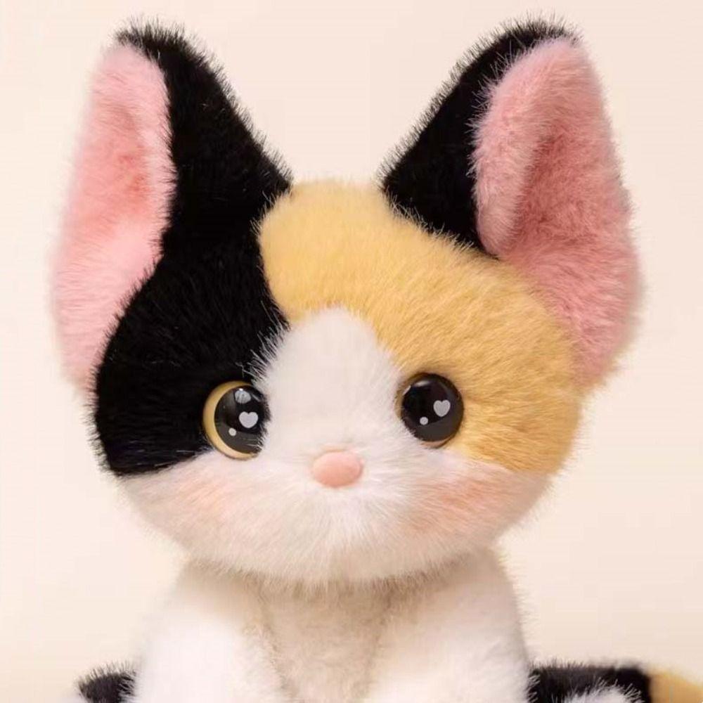 Cute Sitting Stuffed Devon Rex Stuffed Animal Cat Plush Doll Siamese Cat Plush  Home Decor