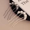 Pearl Flower Wavy Hair Combs U Shaped Hairpins Hair Clips For Women Elegant Style Headband Forks Hair Styling Tools Headdress