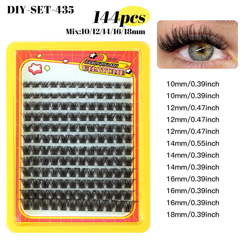 Natural Thick C-Song Single Cluster False Eyelashes 10-18Mmdiy Segmented Multi-Hair Eyelashes