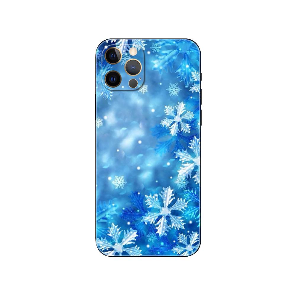 Winter Snowflakes Phone Case for Iphone 5 5s 2020se 6 6s 7 8 Plus X 10 XR XS 11 12 13 Mini Pro MAX Black Tpu Back Cover