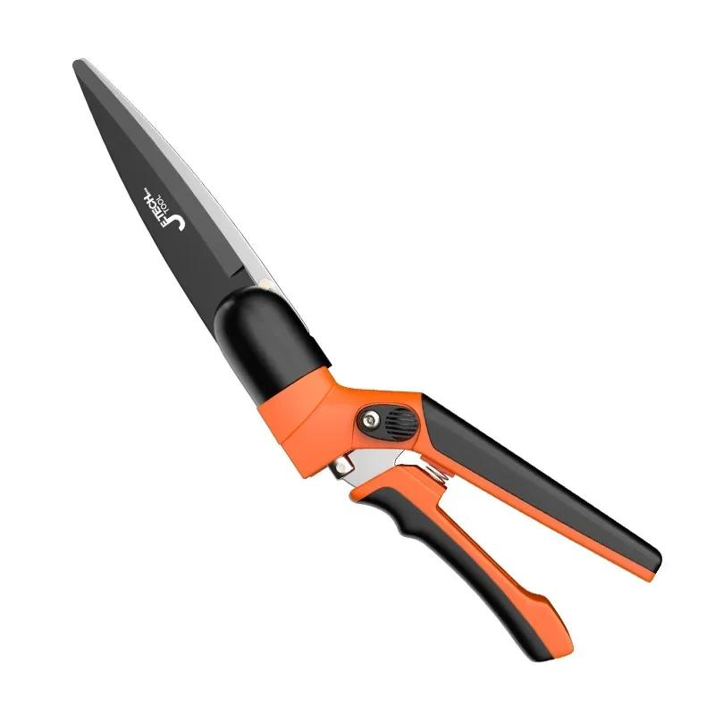 Multifunctional Gardening Mowers Scissors Sharp Tip 360 Rotation Garden Grass Trimming Shears Handheld Lawn Pruning Hedge Shears оранжевый