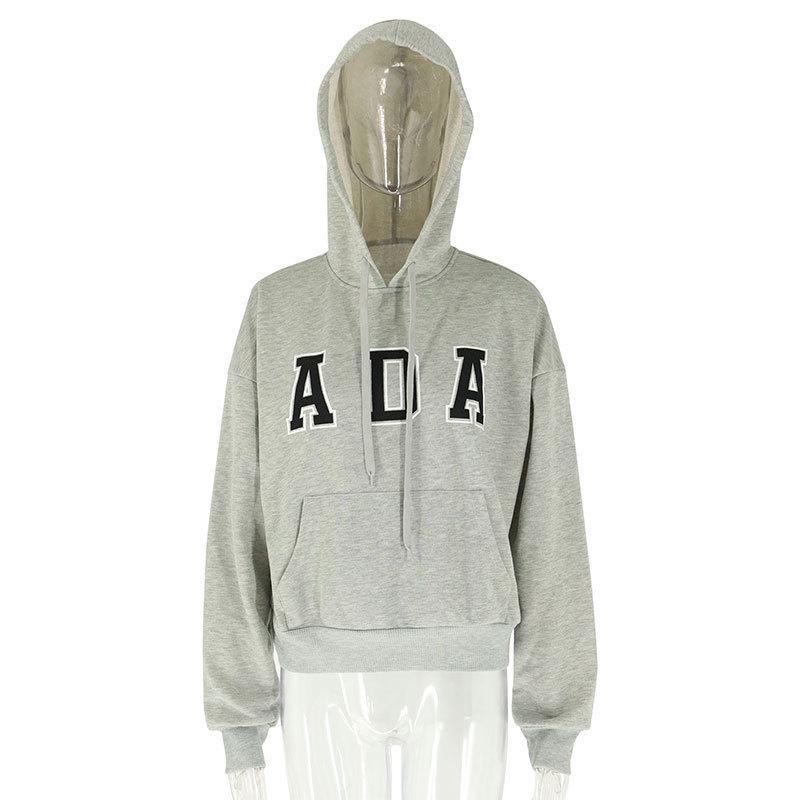 2026 Trendy Women's Casual Loose Fit Letter Hoodie with Long Sleeves – European & American Spring Fashion