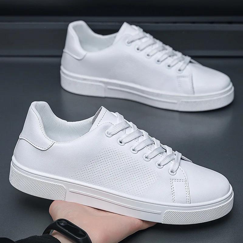 Spring Leather Casual Men's Shoes Fashion Mens Flats Comfortable Soft Mens Walking Shoes Male Sneakers Para Hombre