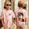 2026 Hot Sale One Piece Anime Monkey D Luffy Graphic Cotton Children's T-shirt Summer Short Sleeve Tees Casual Kids/Adult Tops