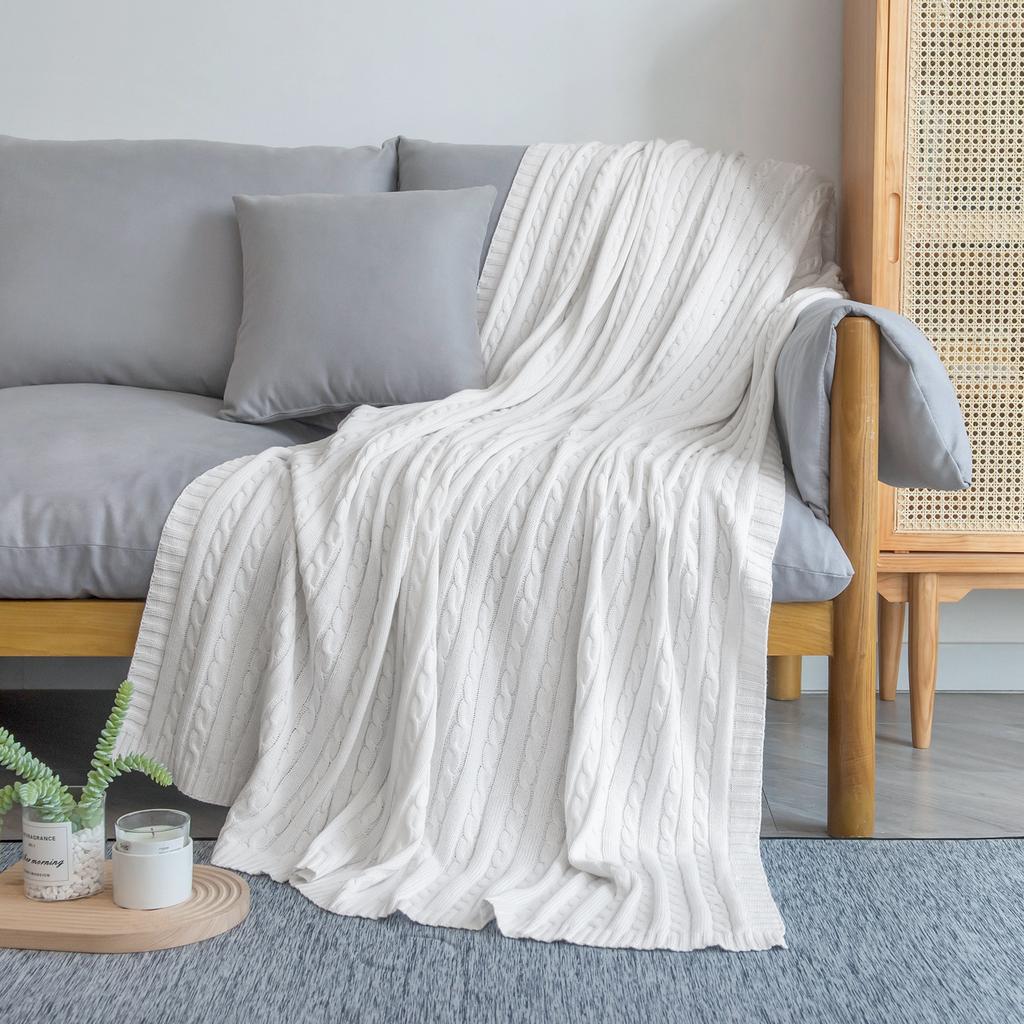 Throw Blanket For Couch Lightweight Cozycomfort Soft Cotton Knit Couch Blanket For All Season