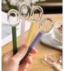 Cute Colorful Glass Long Spoon With Lily Flower High borosilicate heat-resistant glass lily flower mixing spoon
