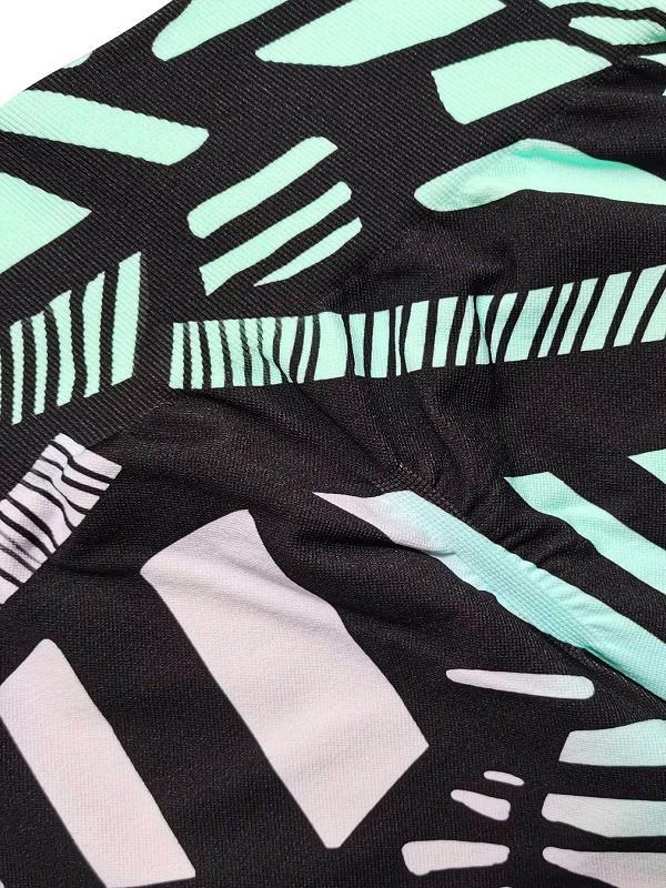 Women's Geometric Print High-Waisted Stretch Leggings for Running, Weightlifting, and Yoga.