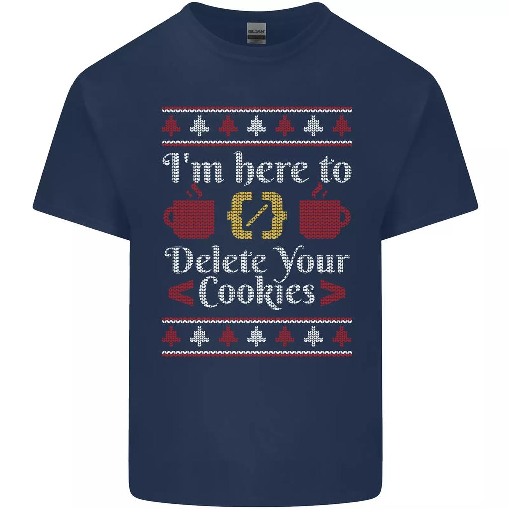 Im Here To Delete Cookies Funny Christmas Programmer TShirt 100 Cotton ONeck Short Sleeve Casual Mens Tshirt Size S3XL