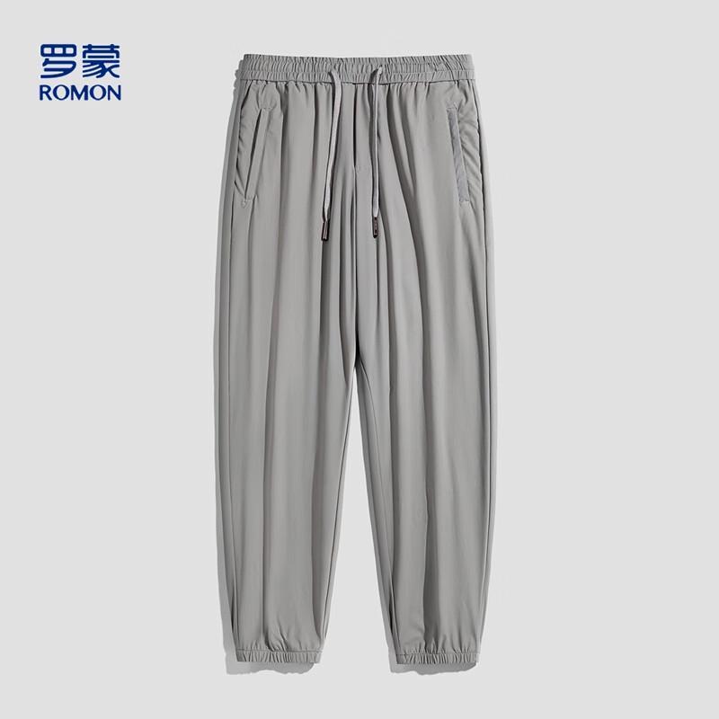 

ROMON Men s Ice Silk Tapered Cropped Casual Pants L