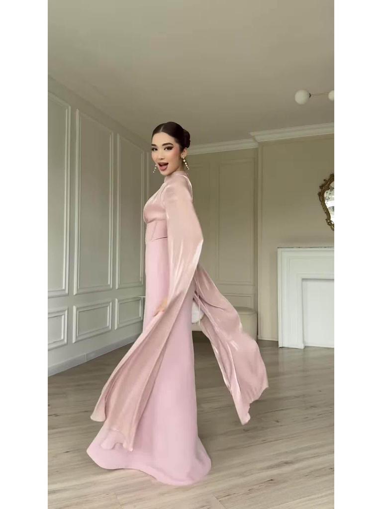 Rochie de primăvară elegantă europeană și americană 2025, cu temperament, cu mânecă lungă, mătăsoasă - Confortabilă și moale