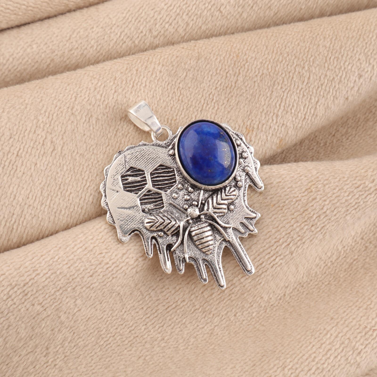 

Natural Lapis Lazuli Gemstone 925 Sterling Silver Jewelry Pendant 1.49 For Girl CP-28-22