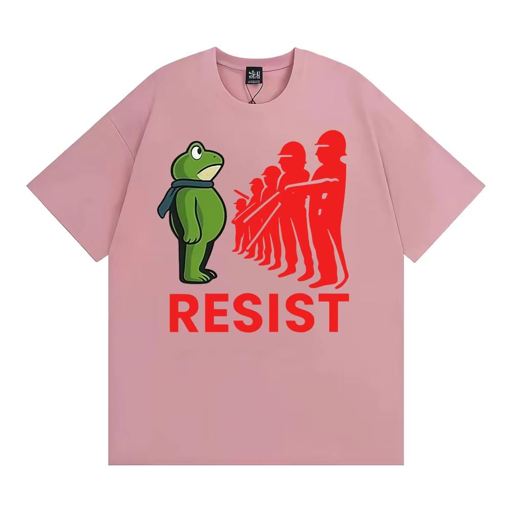Portland Frogs Dont Obey Meme T Shirt Resist Portland Frog Resist Funny Tshirts Unisex Women Casual Cotton Oversized Tshirt