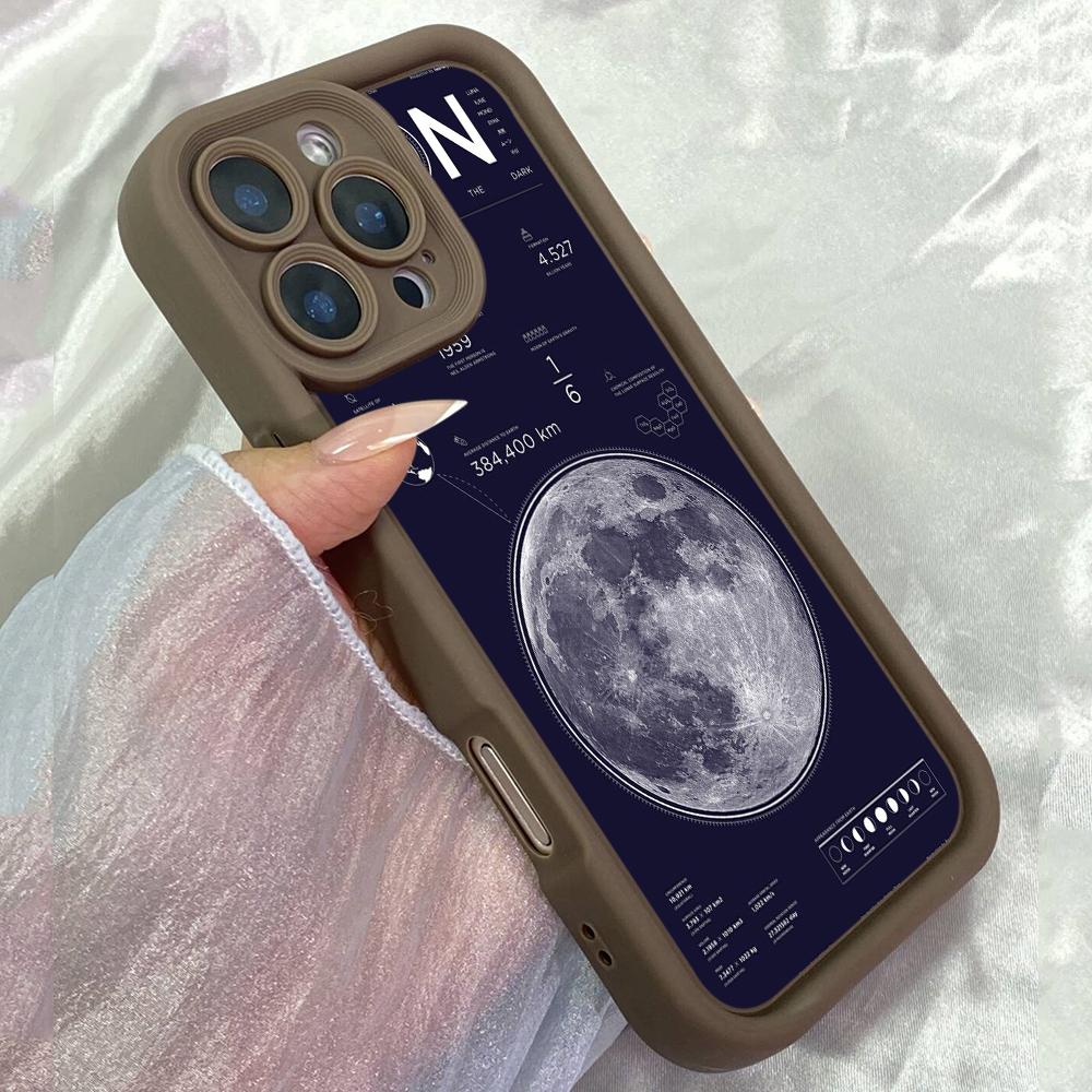 

JT235 Explore Moon Art for iPhone 17 16 15 14 13 Pro Max Samsung S26 S25 Ultra A17 A16 A07 A56 A36 A26 A15 Xiaomi 15T Redmi 15c 14C Note 13 Soft Case Redmi 15C 4G/5G(171.6) коричневий