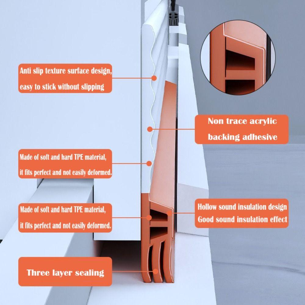 2/4M Windproof Sliding Window Sealing Strip Insectproof Gap Filling Weather Stripping  Household