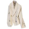 Women's Retro Beige Blazer: 2025 Spring/Autumn British Style High-End Streetwear Suit Jacket