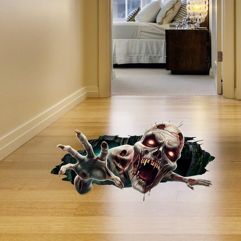 3D Stereoscopic Ghost Floor & Window Halloween Party Stickers for Decorations
