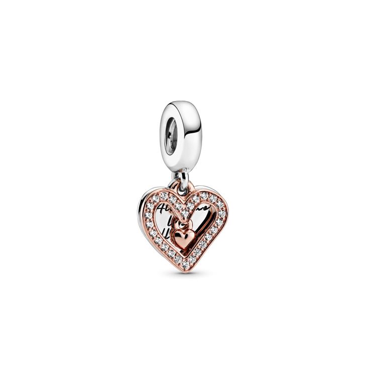 Pandora Rose Gold Plated Heart Pendant Women Jewelry Silver 788693C01 Silver