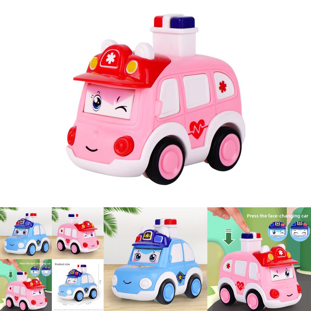 Plastic Pressing Police Car Toy For Kids With Push Drive And Visual Development