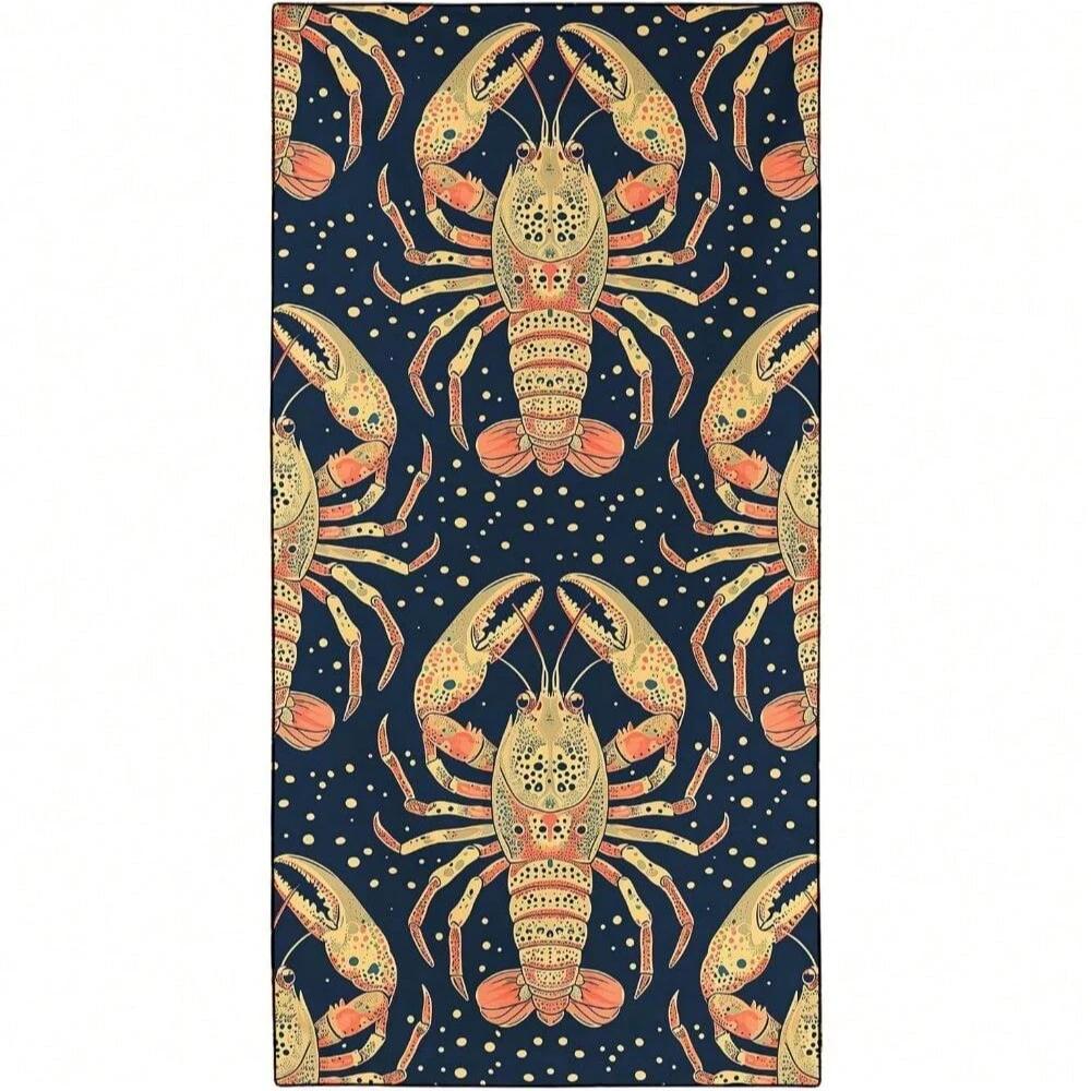 

1pc Style Blue Mandalay Pattern Beach Towel,Ultra-Fine Fiber Beach Blanket,Highly Absorbent Bath Towel,Suitable For Summer W30*H60(CM)