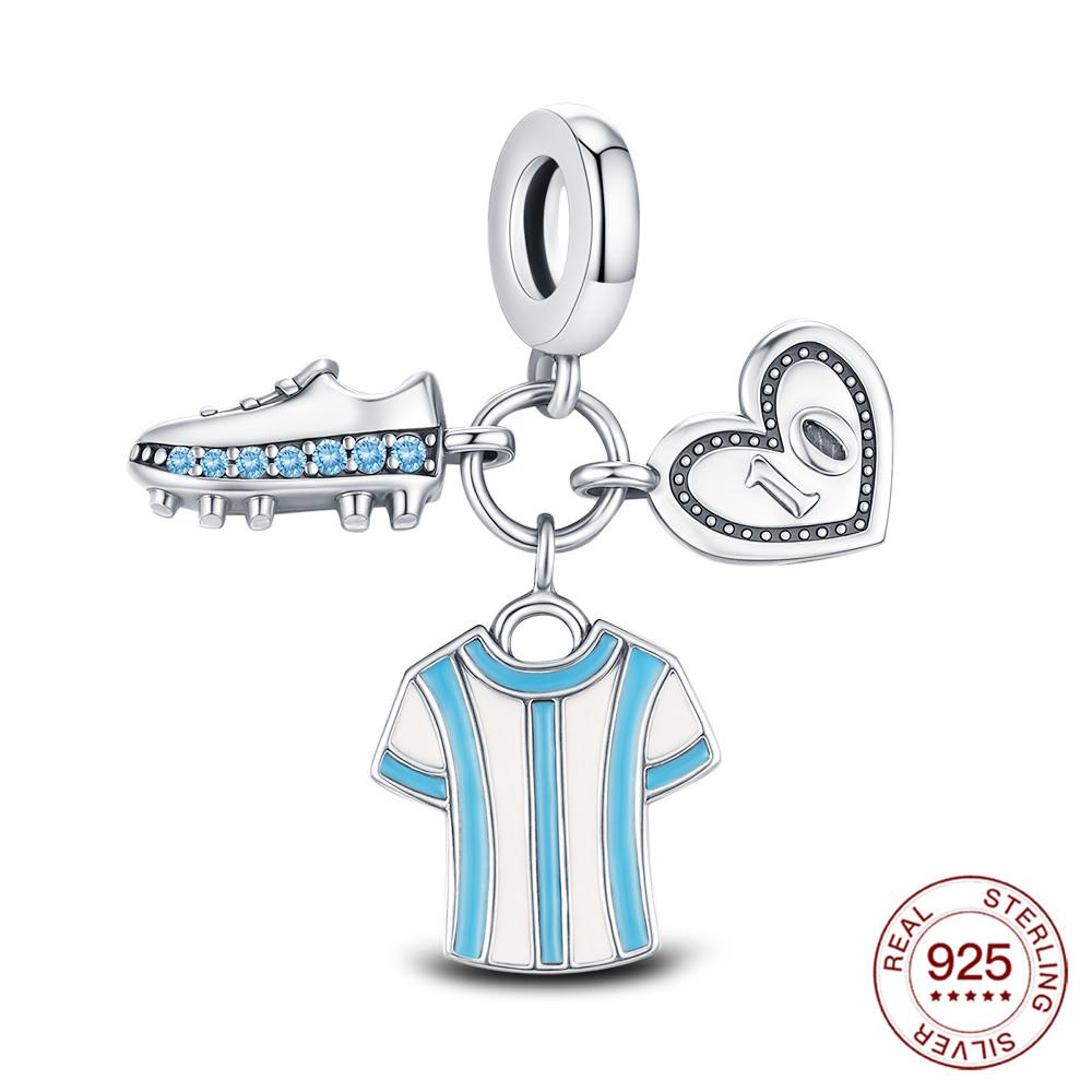 Copper Sports Series Charm Football Barbell Pendant Original Make Diy Bracelet Party Jewelry Gift For Men And Women