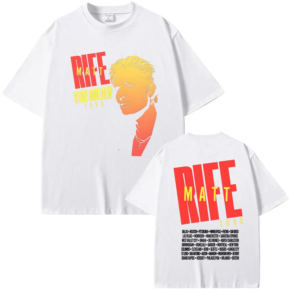 Stay Golden Tour Černé tričko Matt Rife Stejné jako na oficiálních webových stránkách Léto 2025 100% bavlněné tričko Pohodlná Vysoce kvalitní trička