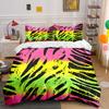 "Vibrant Zebra Pattern Bedding Set"  Kid's and Adults' Bedroom Decor, Exquisite Three-piece Bedding Set Gift