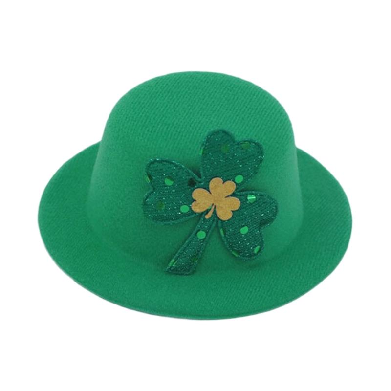 Shamrock Hat Decoration Hairpin Stylish Hat Shape Hair Clip Children Hairclip for Various Ages and Festives Occasion